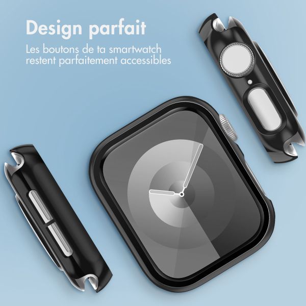 imoshion Coque rigide brillante à couverture complète pour Apple Watch Series 4 / 5 / 6 / SE - 40 mm - Noir