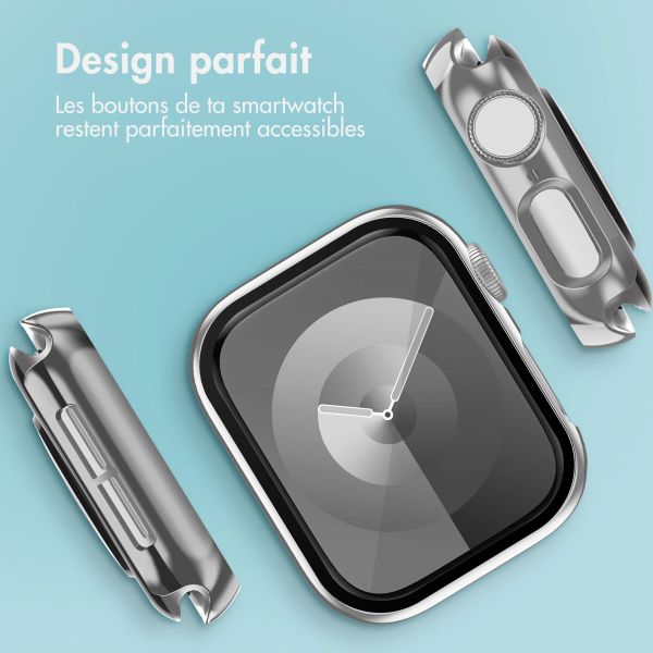 imoshion Coque rigide brillante à couverture complète pour Apple Watch Series 4 / 5 / 6 / SE - 40 mm - Argent