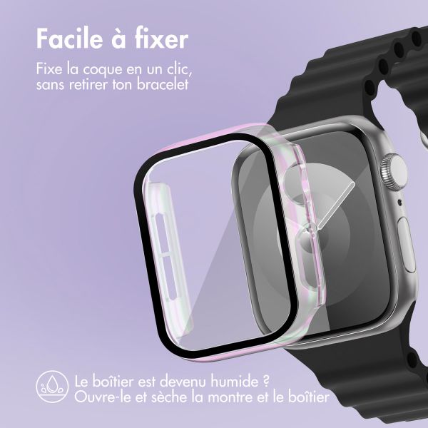 imoshion Coque rigide brillante à couverture complète pour Apple Watch Series 4 / 5 / 6 / SE - 40 mm - Transparent