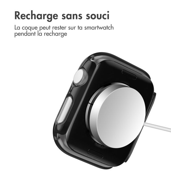 imoshion Coque rigide brillante à couverture complète pour Apple Watch Series 7 / 8 / 9 - 41 mm - Noir