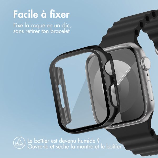 imoshion Coque rigide brillante à couverture complète pour Apple Watch Series 7 / 8 / 9 - 41 mm - Noir