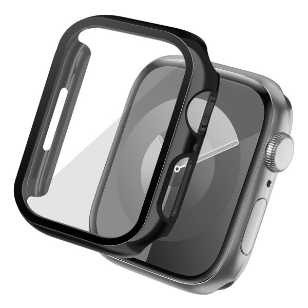 imoshion Coque rigide brillante à couverture complète pour Apple Watch Series 7 / 8 / 9 - 41 mm - Noir