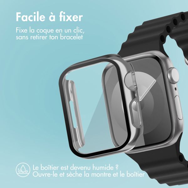 imoshion Coque rigide brillante à couverture complète pour Apple Watch Series 7 / 8 / 9 - 41 mm - Argent