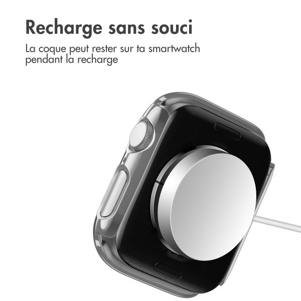 imoshion Coque rigide brillante à couverture complète pour Apple Watch Series 4 / 5 / 6 / SE - 44 mm - Argent