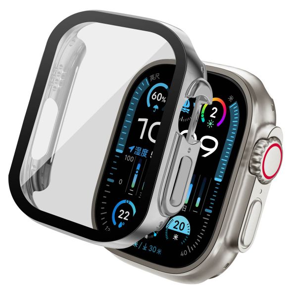 imoshion Coque rigide brillante à couverture complète pour Apple Watch Ultra / Ultra 2 - 49 mm - Argent