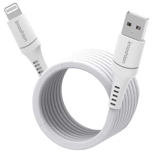 imoshion Câble tressé magnétique - USB-A vers Lightning - 1 mètre - Blanc