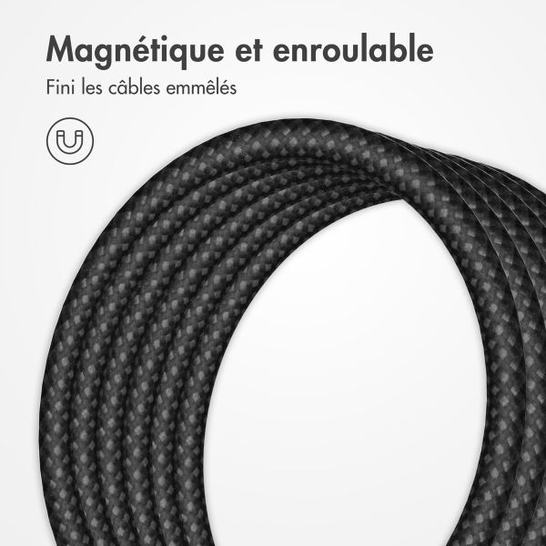 iMoshion Câble tressé magnétique - USB-C vers USB-C - 1 mètre - Noir