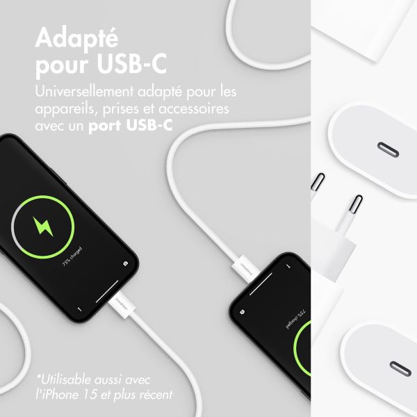 imoshion Câble USB-C vers USB-C - Tressé - 2 mètres - Blanc