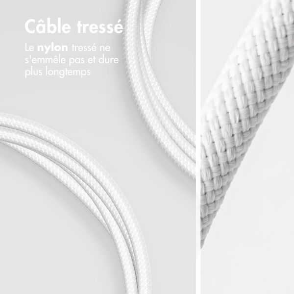 imoshion Câble USB-C vers USB-C - Tressé - 2 mètres - Blanc