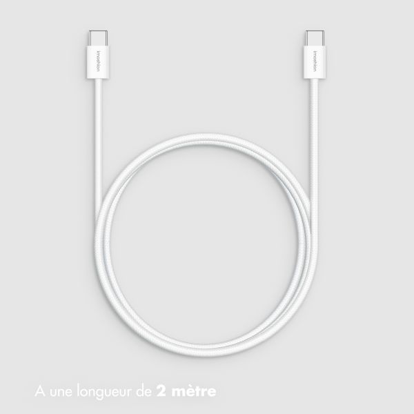 imoshion Câble USB-C vers USB-C - Tressé - 2 mètres - Blanc