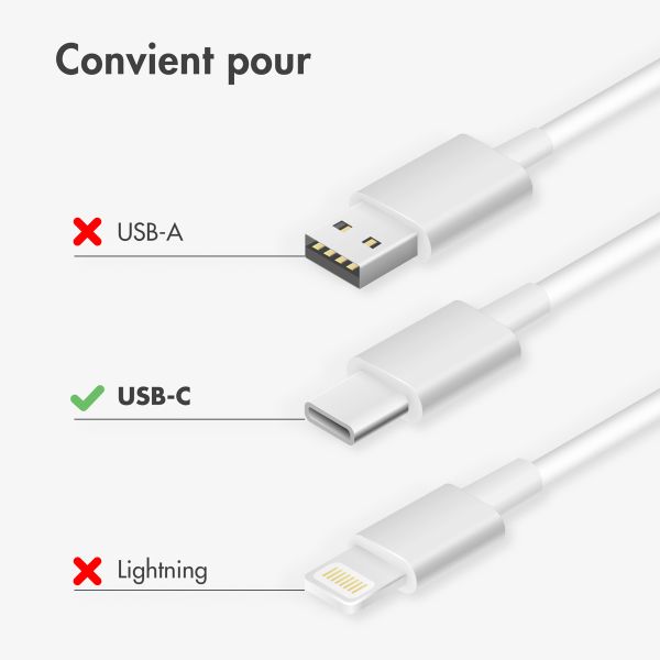 imoshion Câble USB-C vers USB-C - Tressé - 2 mètres - Bleu