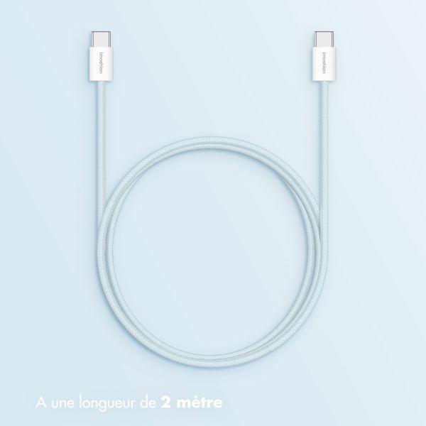 imoshion Câble USB-C vers USB-C - Tressé - 2 mètres - Bleu