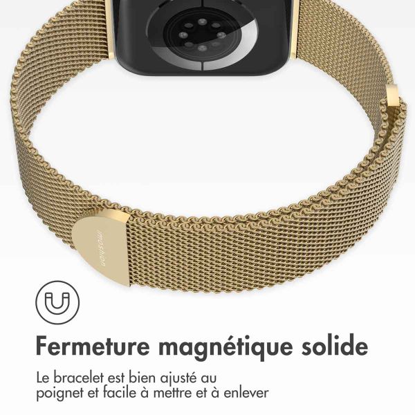 imoshion Bracelet magnétique milanais Apple Watch Series 1-9 / SE - 38/40/41 mm / Series 10 - 42 mm - Taille S - Champagne