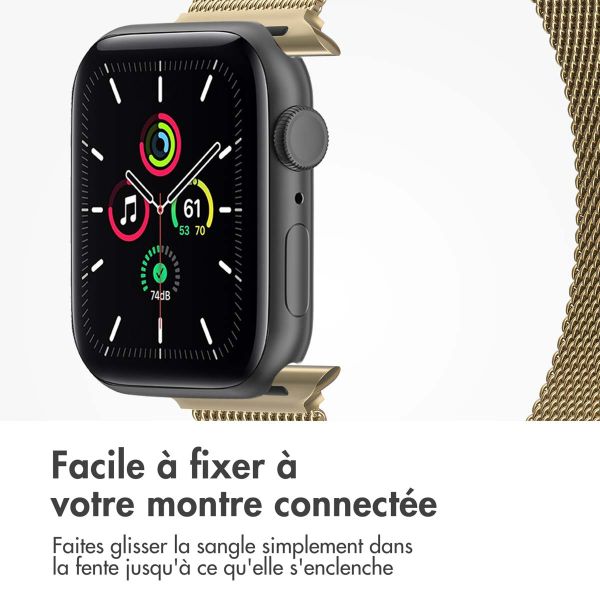 imoshion Bracelet magnétique milanais Apple Watch Series 1-9 / SE - 38/40/41 mm / Series 10 - 42 mm - Taille S - Champagne