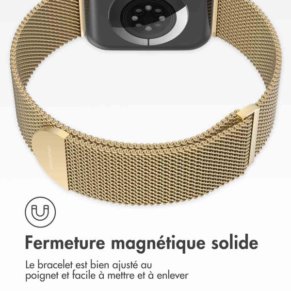 imoshion Bracelet magnétique milanais Apple Watch Series 1-9 / SE - 38/40/41 mm / Series 10 - 42 mm - Taille M - Champagne