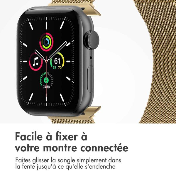 imoshion Bracelet magnétique milanais Apple Watch Series 1-9 / SE - 38/40/41 mm / Series 10 - 42 mm - Taille M - Champagne