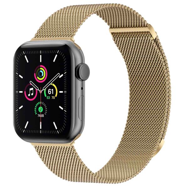 imoshion Bracelet magnétique milanais Apple Watch Series 1-10 / SE / Ultra (2) - 42/44/45/46/49 mm - Taille M - Champagne