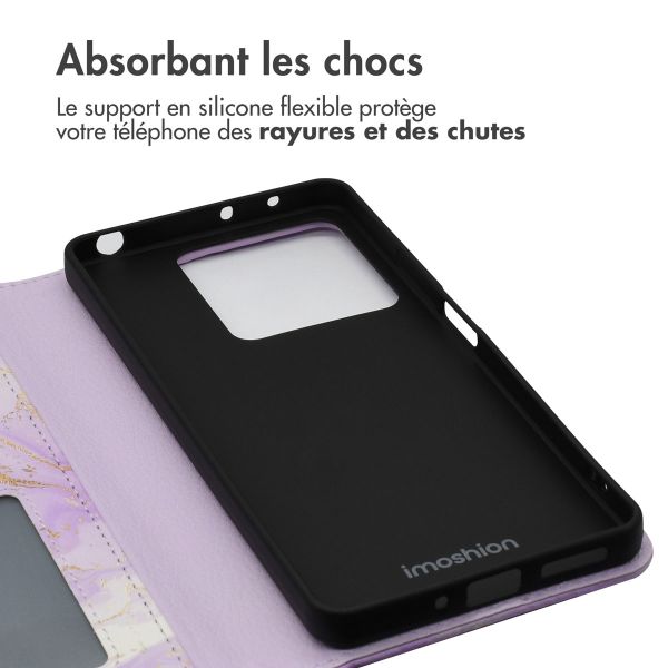 imoshion Étui de téléphone portefeuille Design Xiaomi Redmi Note 13 (5G) - Purple Marble