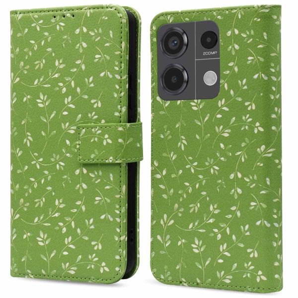 imoshion Étui de téléphone portefeuille Design Xiaomi Redmi Note 13 Pro (5G) / Poco X6 - Green Flowers