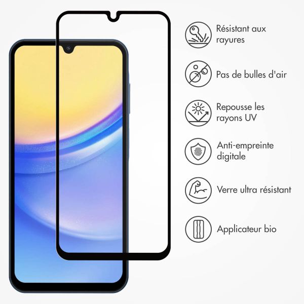 Accezz Protecteur d'écran intégral triple résistance avec applicateur Samsung Galaxy A15 (5G/4G) - Transparent