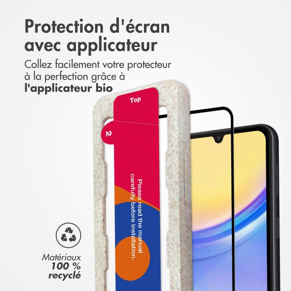 Accezz Protecteur d'écran intégral triple résistance avec applicateur Samsung Galaxy A15 (5G/4G) - Transparent