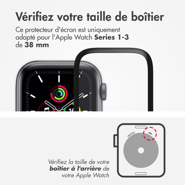 Accezz 2x Protecteur d'écran avec applicateur pour Apple Watch Series 1-3 - 38 mm