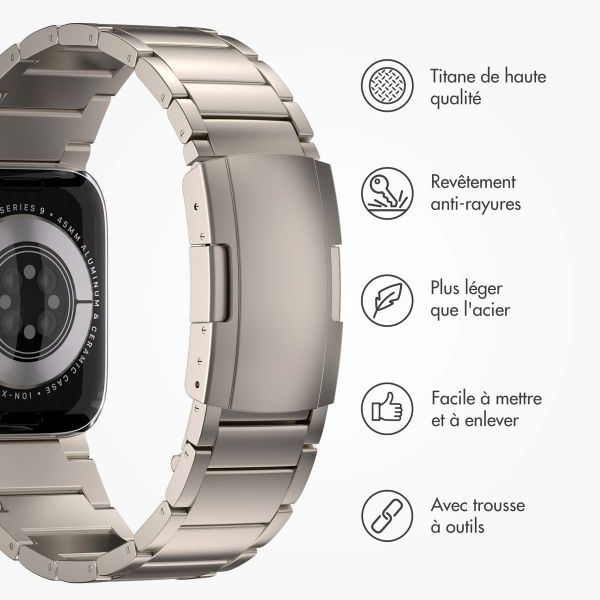 Accezz Bracelet en acier Titane mat pour l'Apple Watch Series 1-9 / SE - 38/40/41 mm - Titane
