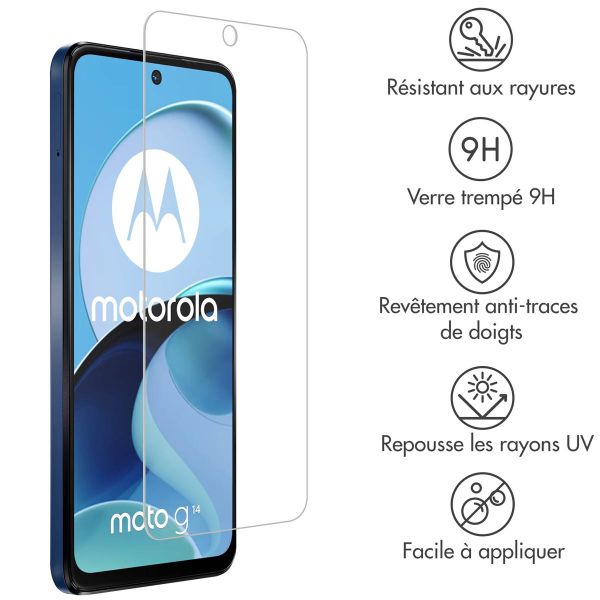 Accezz Protection d'écran en verre trempé Motorola Moto G14 - Transparent