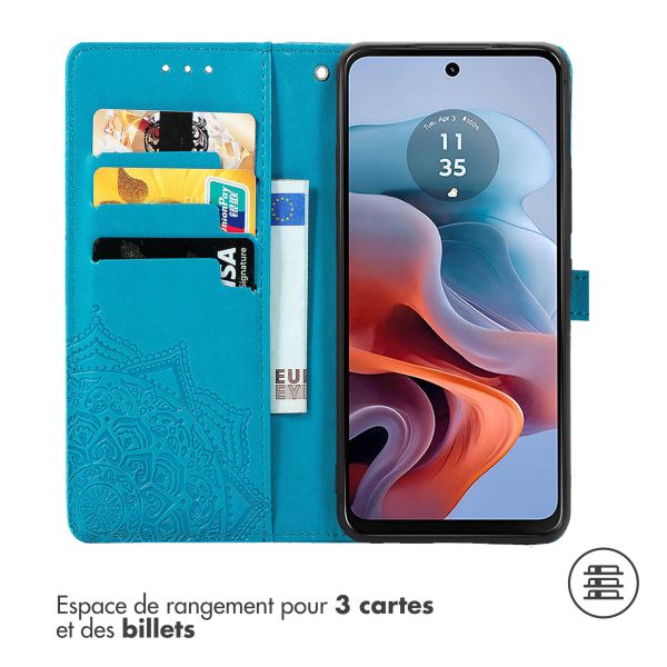 iMoshion Etui de téléphone portefeuille Mandala Motorola Moto G34 - Turquoise