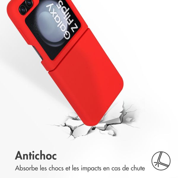 Accezz Coque Liquid Silicone Samsung Galaxy Z Flip 5 - Rouge