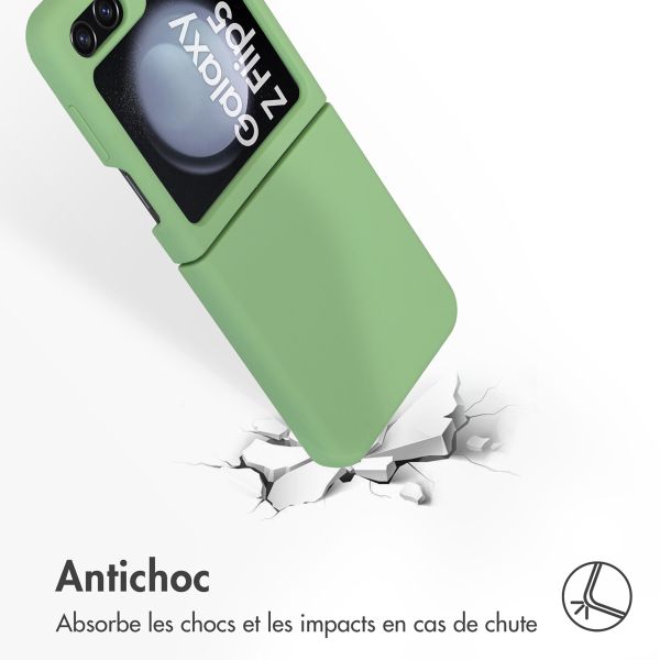 Accezz Coque Liquid Silicone Samsung Galaxy Z Flip 5 - Vert