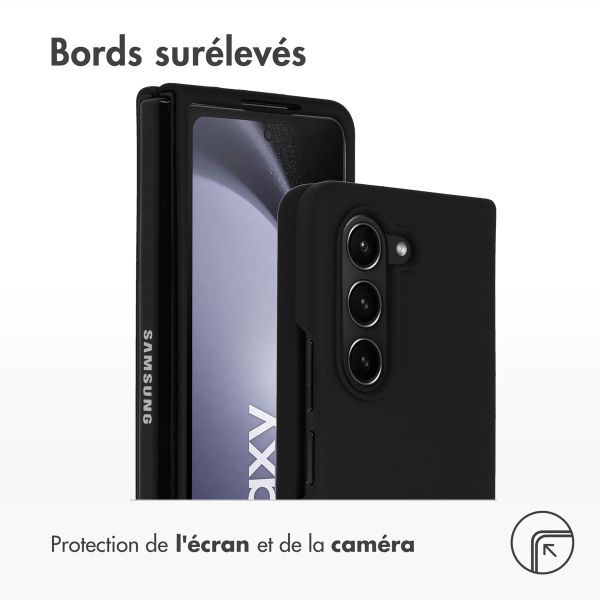 Accezz Coque Liquid Silicone Samsung Galaxy Z Fold 5 - Noir