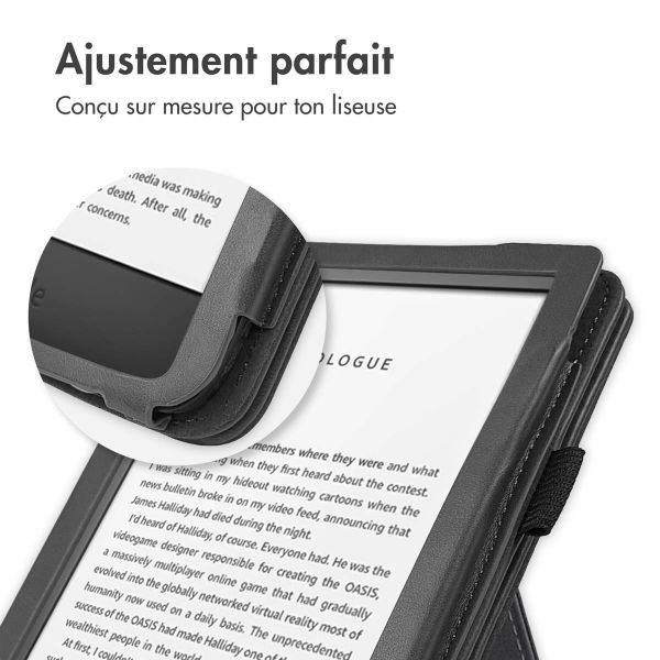 imoshion Étui de liseuse portefeuille avec strap et support Amazon Kindle (2022) 11th gen - Noir