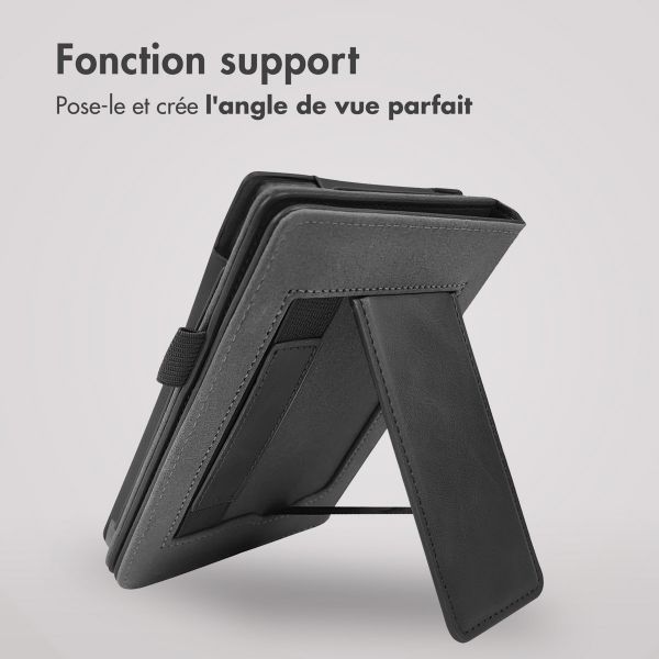 imoshion Étui de liseuse portefeuille avec strap et support Amazon Kindle (2022) 11th gen - Noir