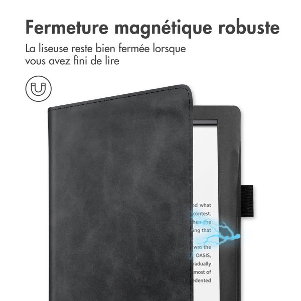 imoshion Étui de liseuse portefeuille avec strap et support Amazon Kindle (2022) 11th gen - Noir