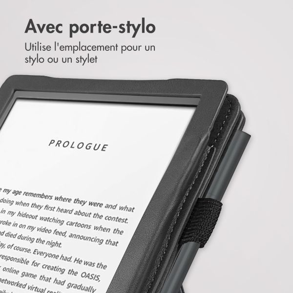 imoshion Étui de liseuse portefeuille avec strap et support Amazon Kindle (2022) 11th gen - Noir