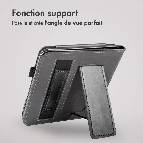 imoshion Étui de liseuse portefeuille avec strap et support Kobo Libra H2O - Noir