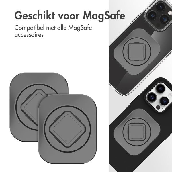 Accezz EasyLock Support de téléphone de voiture - Avec coque iPhone 15 Pro - Grille de ventilation - Rotation à 360 degrés - Noir