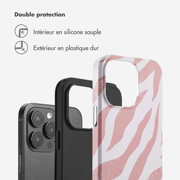 Selencia Coque arrière Vivid iPhone 14 Pro Max - Colorful Zebra Old Pink