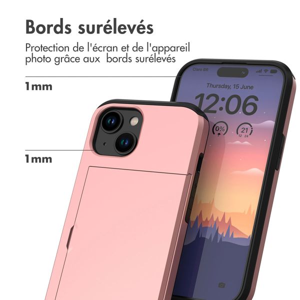 iMoshion Coque arrière avec porte-cartes iPhone 15 - Rose Dorée