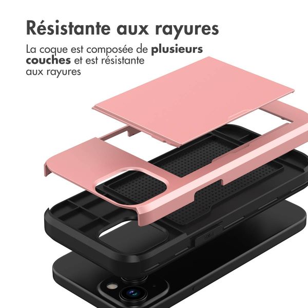 iMoshion Coque arrière avec porte-cartes iPhone 15 - Rose Dorée