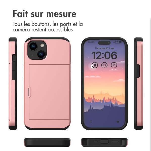 imoshion Coque arrière avec porte-cartes iPhone 15 - Rose Dorée