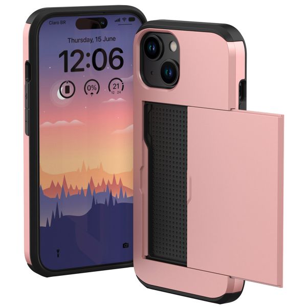 iMoshion Coque arrière avec porte-cartes iPhone 15 - Rose Dorée