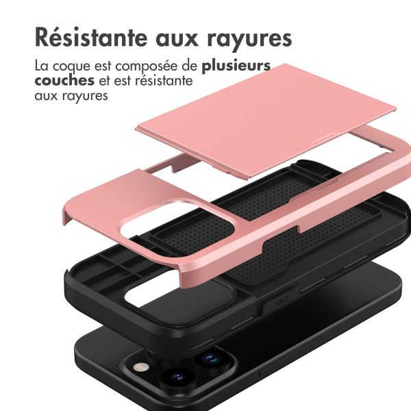 iMoshion Coque arrière avec porte-cartes iPhone 15 Pro - Rose Dorée