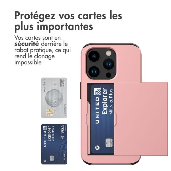 iMoshion Coque arrière avec porte-cartes iPhone 15 Pro - Rose Dorée