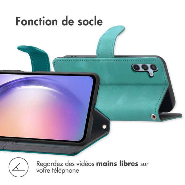 imoshion Etui de téléphone portefeuille avec cordon Samsung Galaxy A54 (5G) - Turquoise