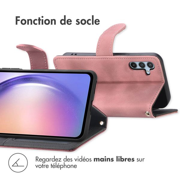 imoshion Etui de téléphone portefeuille avec cordon Samsung Galaxy A54 (5G) - Rose