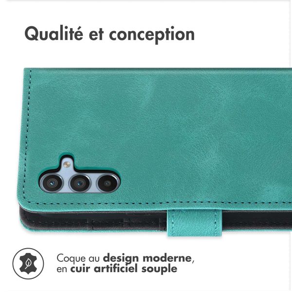 imoshion Etui de téléphone portefeuille avec cordon Samsung Galaxy A34 (5G) - Turquoise