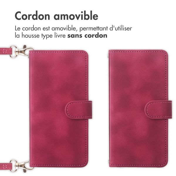 imoshion Etui de téléphone portefeuille avec cordon Samsung Galaxy A34 (5G) - Rouge