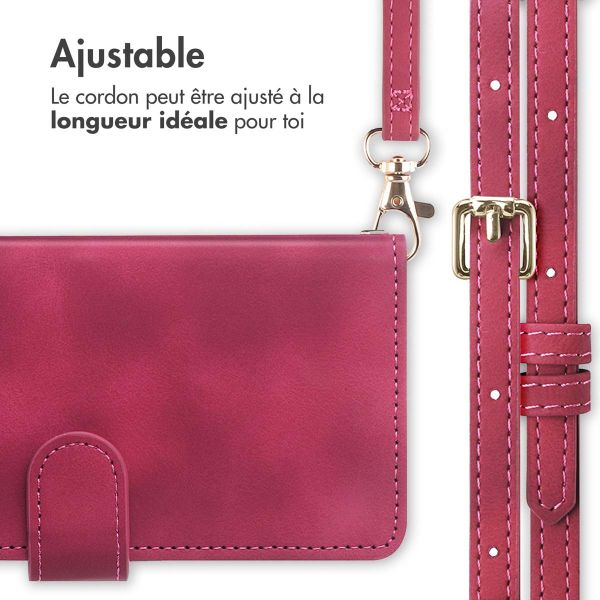 imoshion Etui de téléphone portefeuille avec cordon Samsung Galaxy A34 (5G) - Rouge